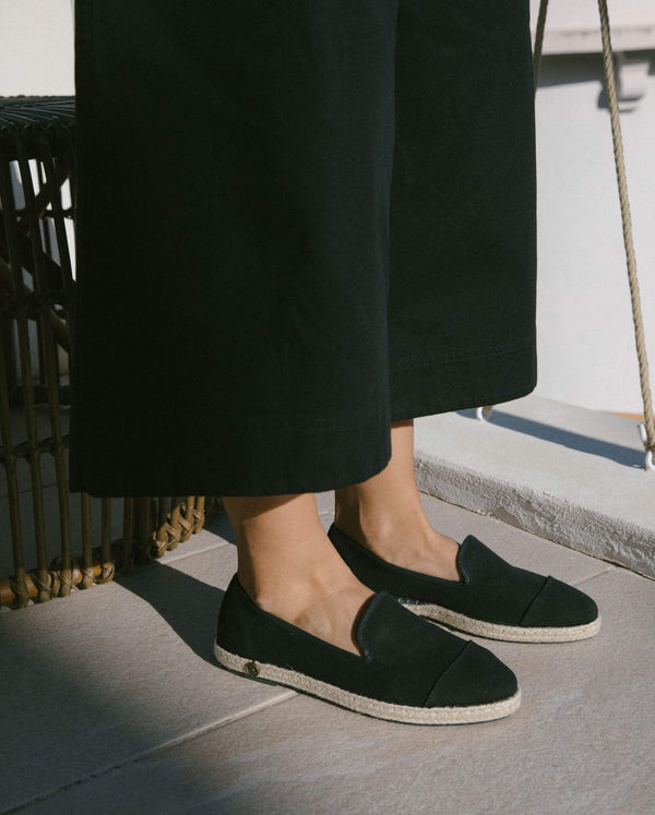 Angarde Espadrille Femme Noir Passepoil Noir