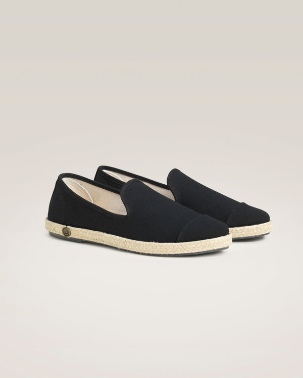 angarde Espadrille femme noir passepoil noir