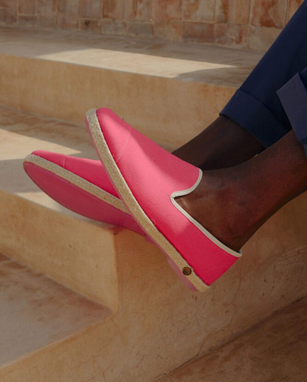 Angarde Espadrille Homme Coton Fuchsia