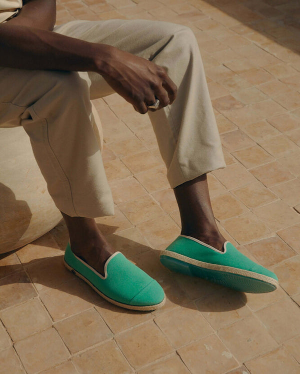 Angarde Espadrille Homme Coton Menthe