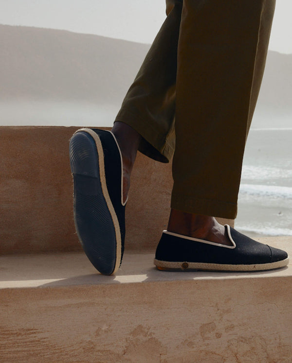 Angarde Espadrille Homme Coton Noir