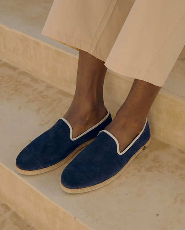 Angarde Espadrille Homme Cuir Marine
