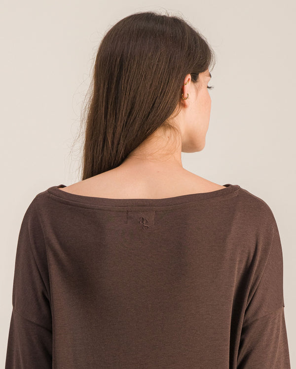 Angarde Haut De Pyjama Femme Uni Chocolat