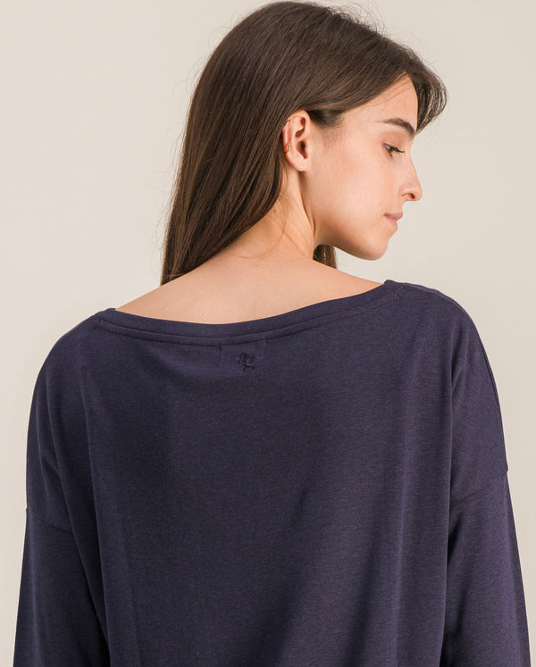 Angarde Haut De Pyjama Femme Uni Marine