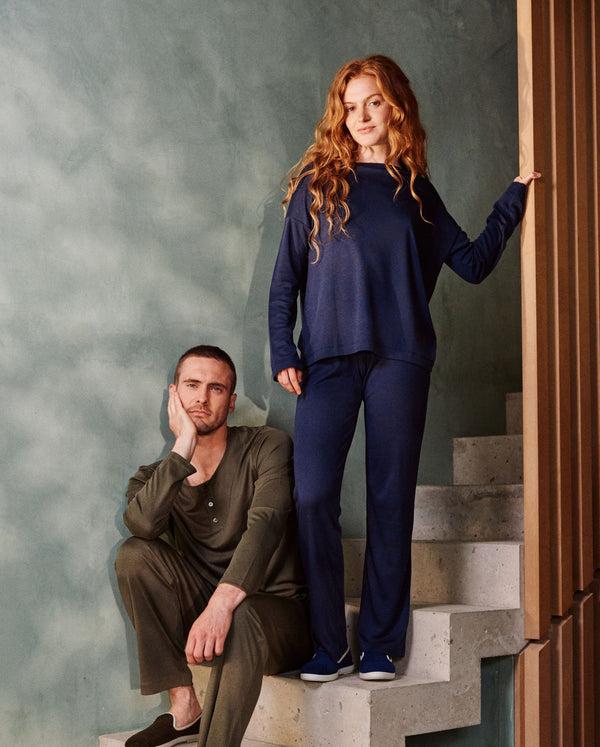 Angarde Haut De Pyjama Femme Uni Marine
