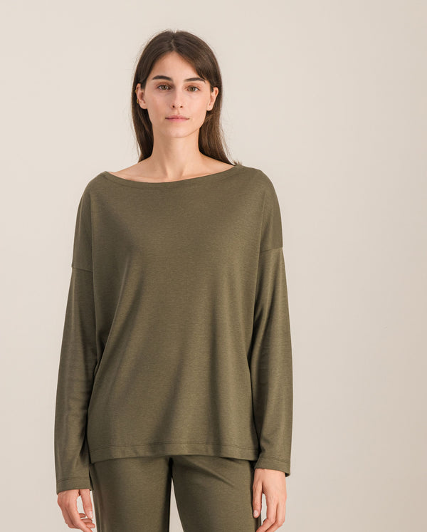 angarde Haut de pyjama femme uni matcha