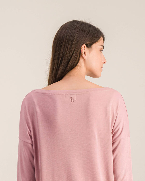 Angarde Haut De Pyjama Femme Uni Vieux Rose