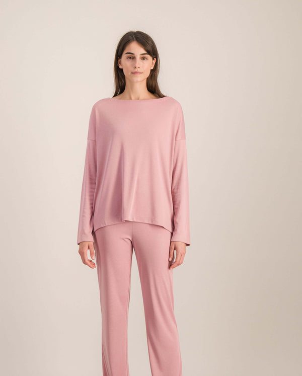 Angarde Haut De Pyjama Femme Uni Vieux Rose
