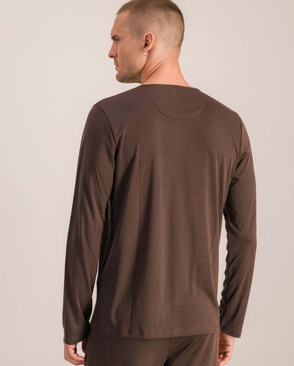 Angarde Haut De Pyjama Homme Uni Chocolat