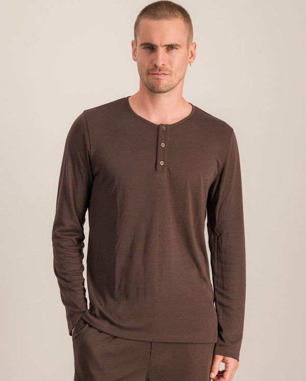 angarde Haut de pyjama homme uni chocolat