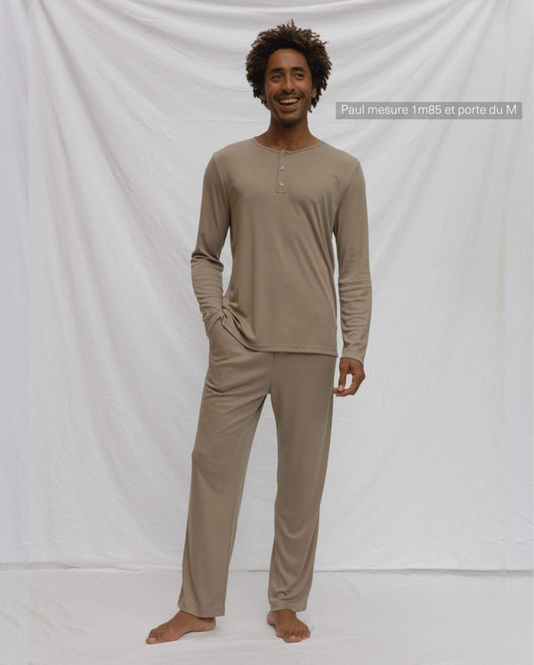 Angarde Haut De Pyjama Homme Uni Latte