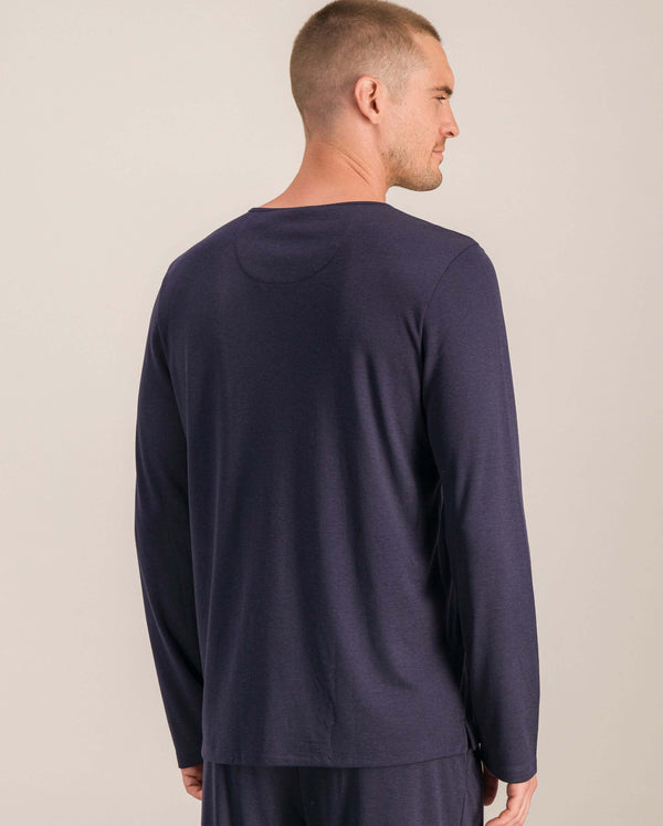 Angarde Haut De Pyjama Homme Uni Marine