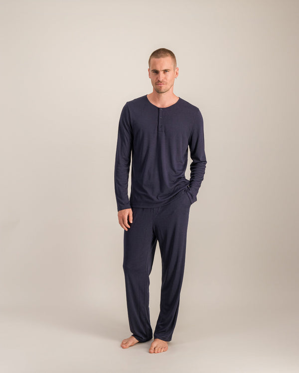 Angarde Haut De Pyjama Homme Uni Marine