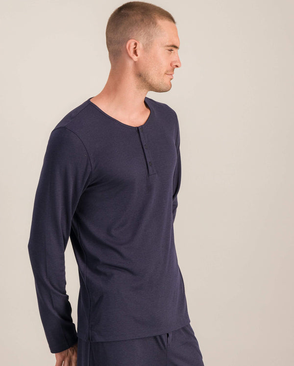 Angarde Haut De Pyjama Homme Uni Marine