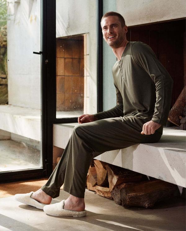 Angarde Haut De Pyjama Homme Uni Matcha