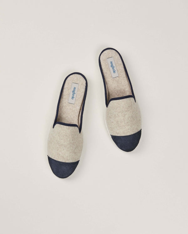 Angarde Mule Femme Beige Marine