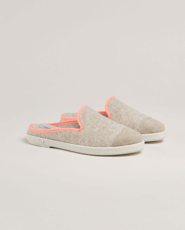 angarde Mule femme beige rose fluo