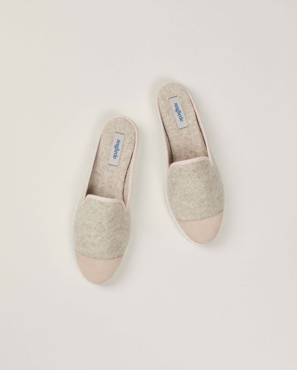 Angarde Mule Femme Beige Rose Poudré