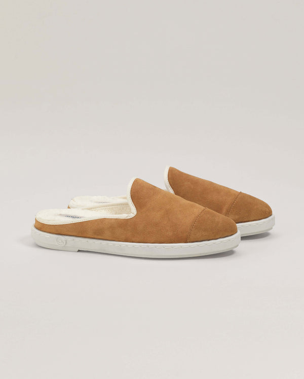 angarde Mule femme camel en cuir suède