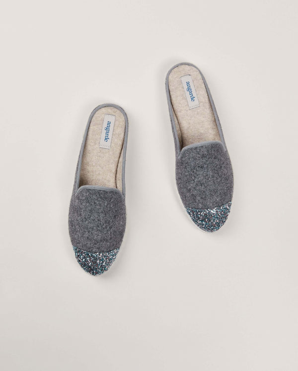 Angarde Mule Femme Gris Paillettes