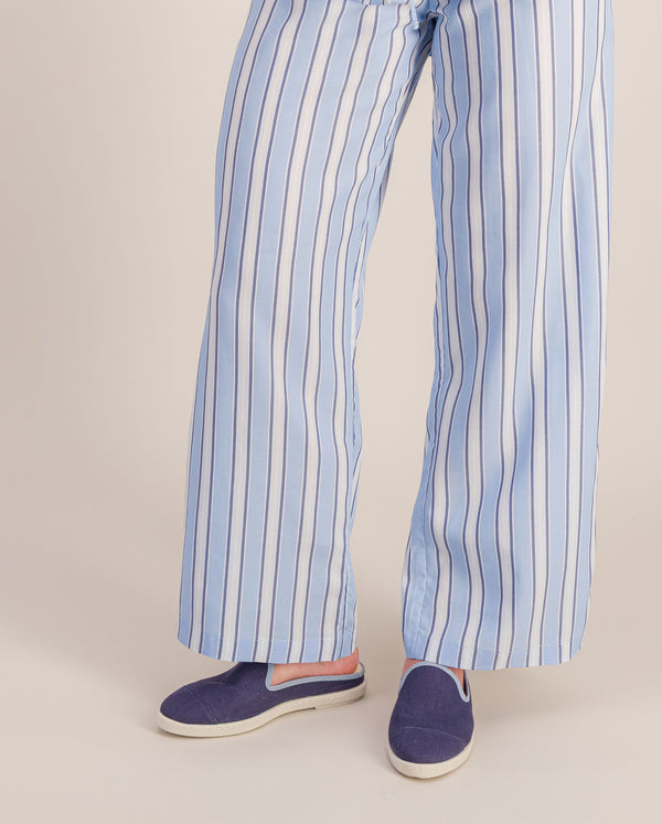 Angarde Mule Femme Lin Jean Ciel