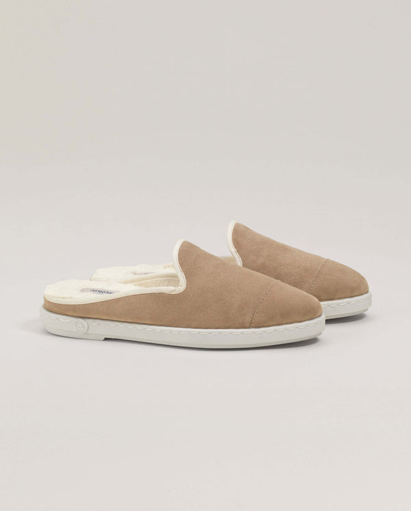 angarde Mule femme taupe en cuir suède