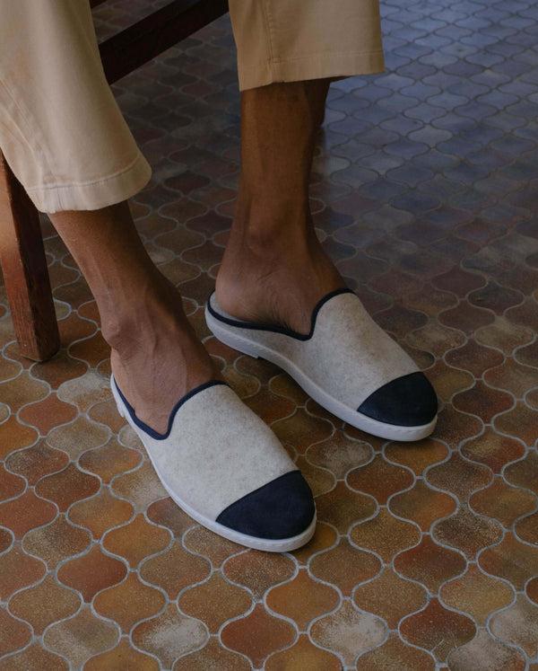 Angarde Mule Homme Beige Marine