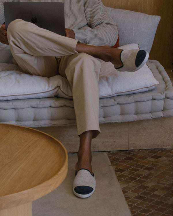 Angarde Mule Homme Beige Marine