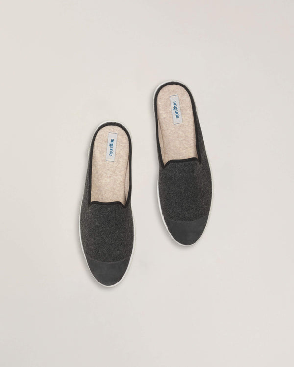 Angarde Mule Homme Gris Noir