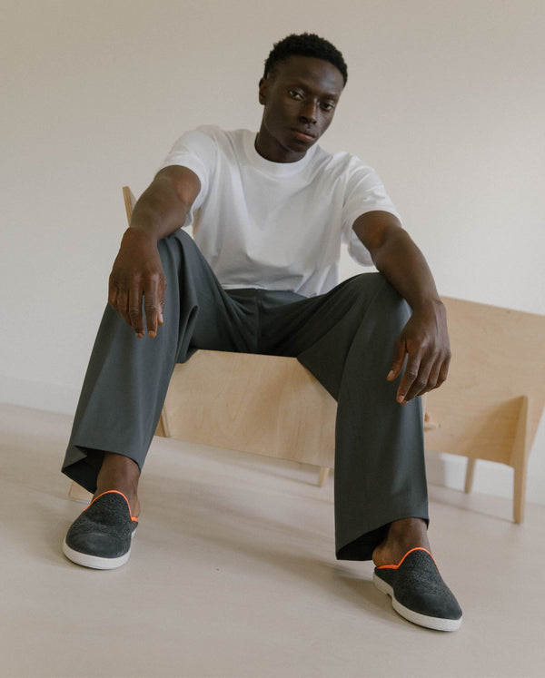 Angarde Mule Homme Gris Orange Fluo
