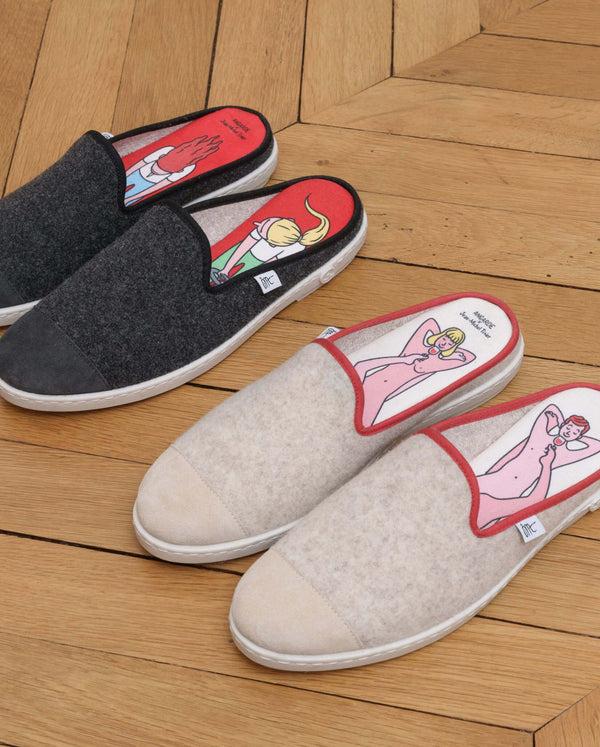 Angarde Mule Homme Laine Grand Amour