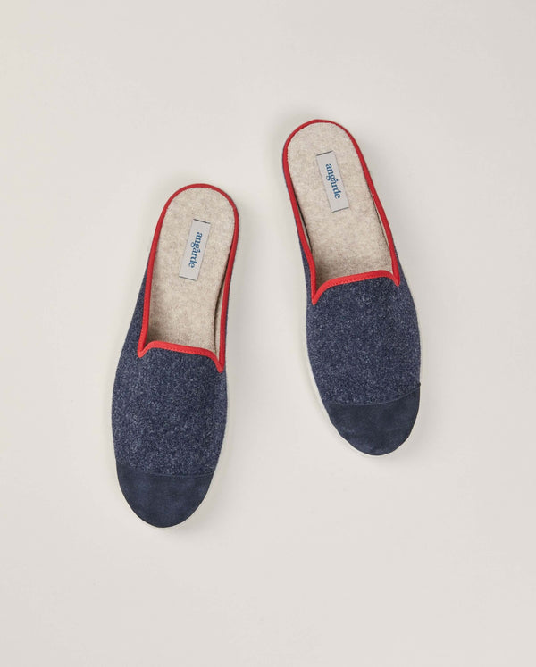 Angarde Mule Homme Marine Rouge