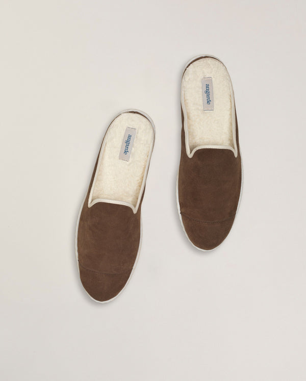 Angarde Mule Homme Mocha En Cuir