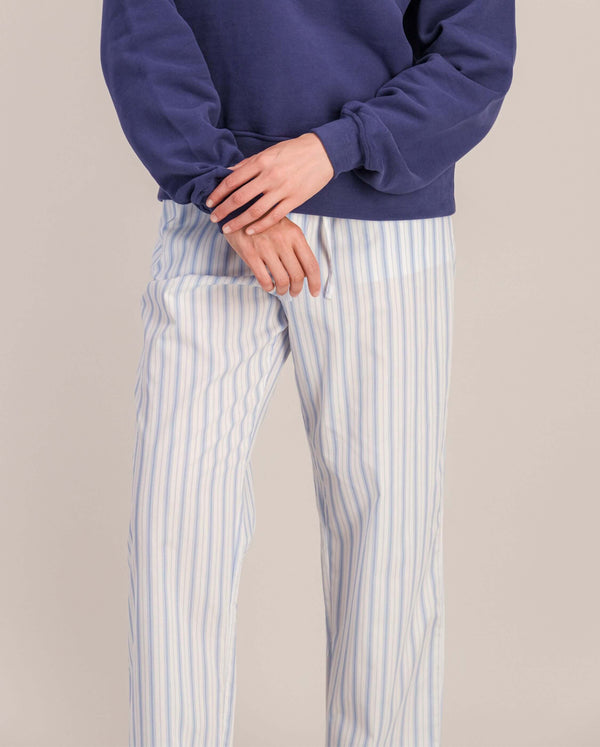 Angarde Pantalon Pyjama Femme à Rayures Bleu