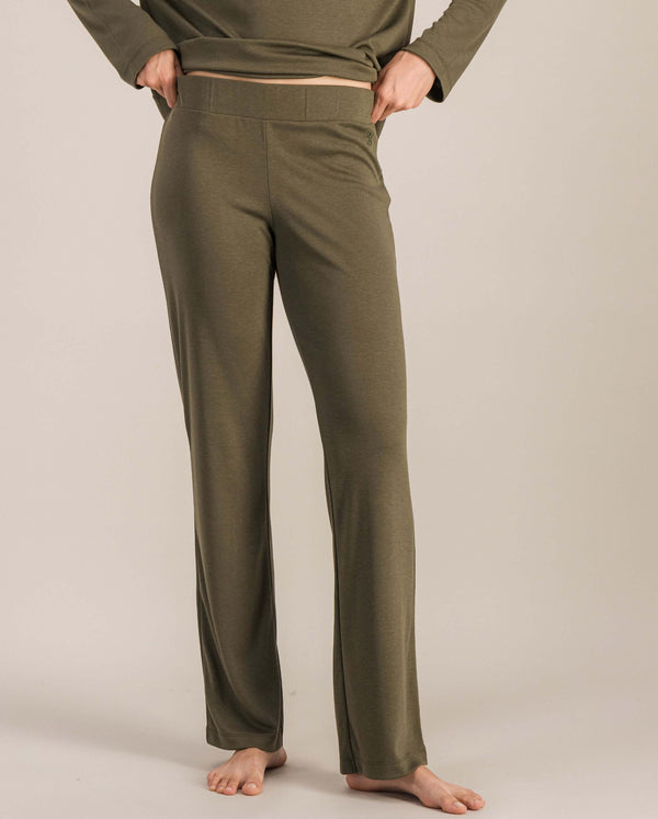 Angarde Pantalon Pyjama Femme Uni Matcha En Tencel