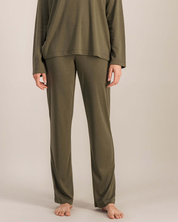 Angarde Pantalon Pyjama Femme Uni Matcha En Tencel