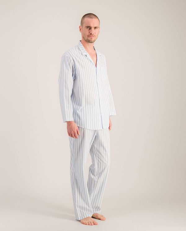 Angarde Pantalon Pyjama Homme à Rayures Bleu