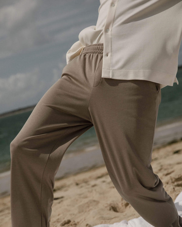 Angarde Pantalon Pyjama Homme Uni Latte En Tencel