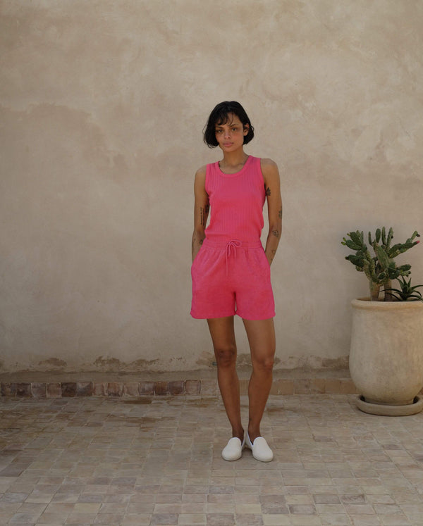 angarde Short femme fuchsia de coton bio