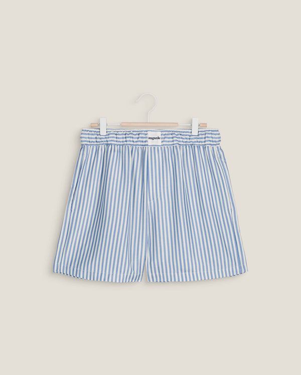 Angarde Short Femme Rayures Ciel En Tencel