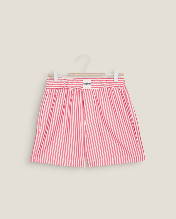 Angarde Short Femme Rayures Fuchsia En Tencel