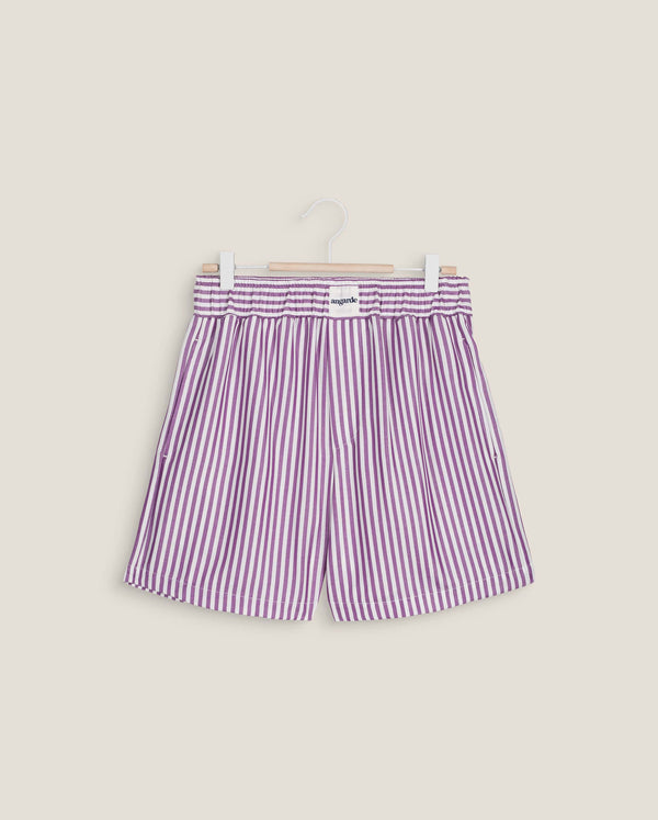Angarde Short Femme Rayures Violet En Tencel
