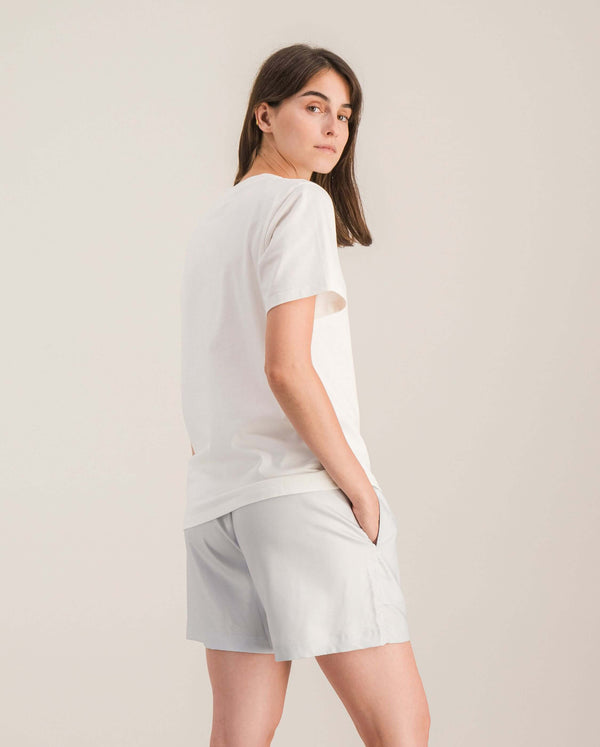 Angarde Short Femme Uni Bleu En Tencel