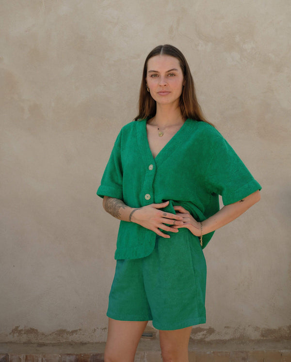 Angarde Short Femme Vert De Coton Bio