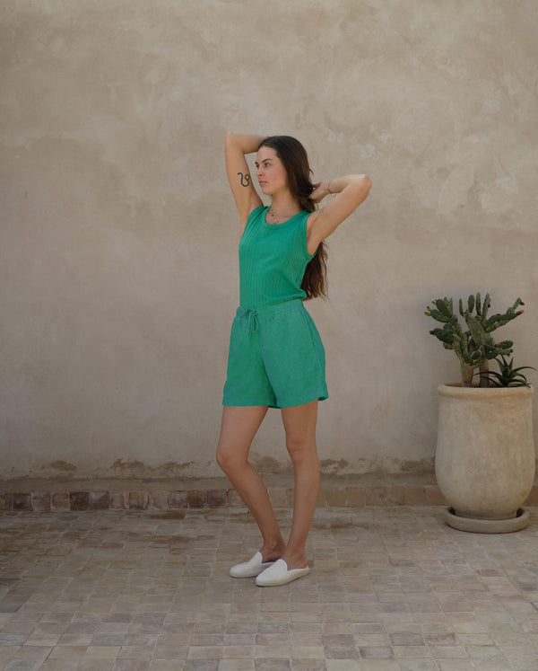 Angarde Short Femme Vert De Coton Bio