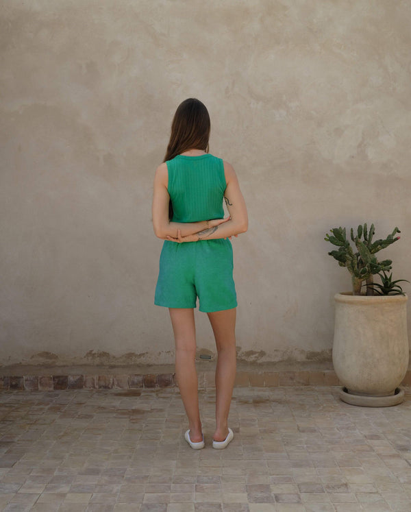Angarde Short Femme Vert De Coton Bio