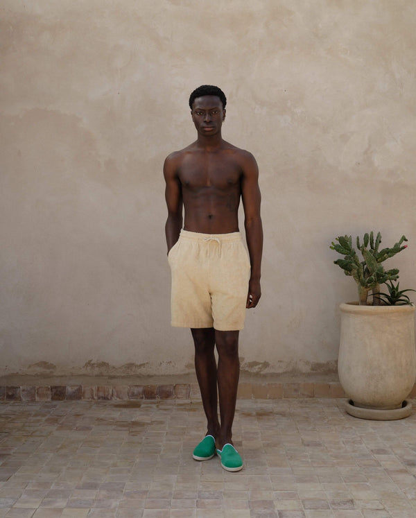 angarde Short homme beige coton bio