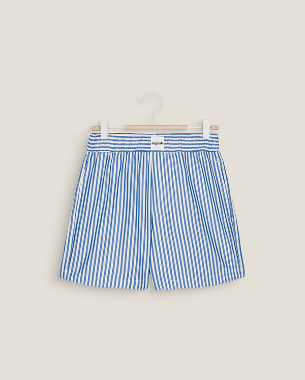 Angarde Short Homme Rayures Azur En Tencel