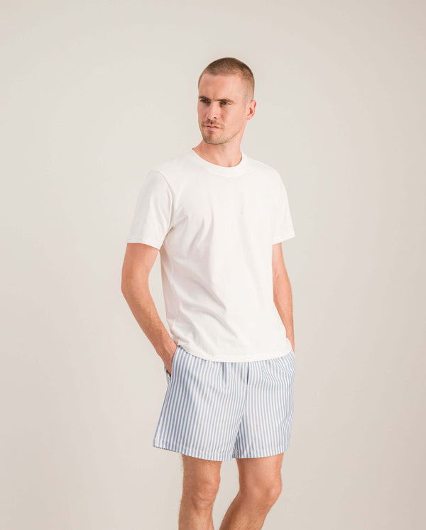 Angarde Short Homme Rayures Ciel En Tencel