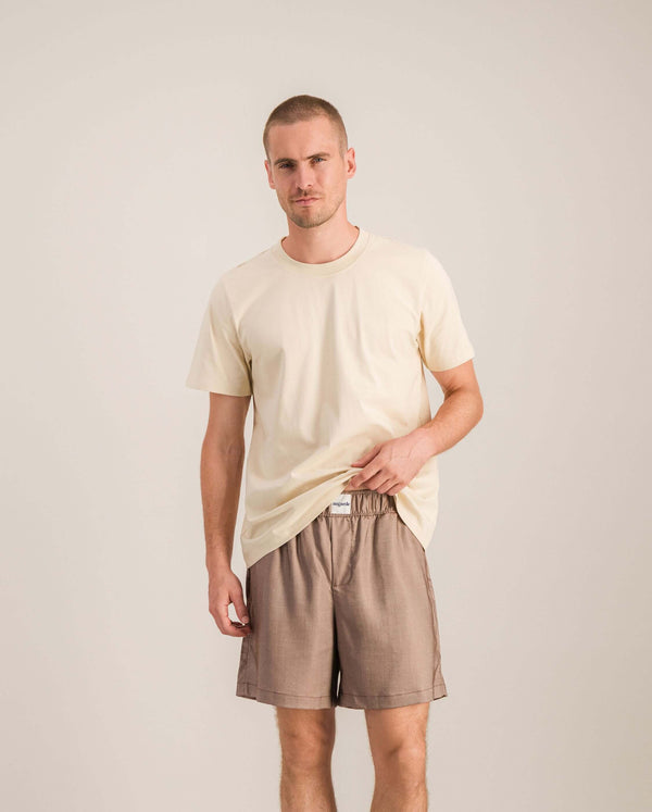 Angarde Short Homme Uni Chocolat En Tencel